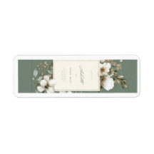 Elegante Salbeigrüne Florale Rücksendeadress-Etike