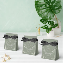 Elegante Salbeigrüne Hochzeit Geschenkschachtel