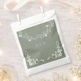 Elegante Salbeigrüne Hochzeit Geschenktütchen