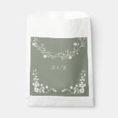 Elegante Salbeigrüne Hochzeit Geschenktütchen (Vorderseite)