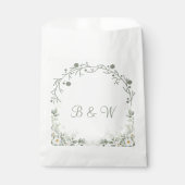Elegante Salbeigrüne Hochzeit Geschenktütchen (Vorderseite)
