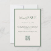 Elegante Salbeigrüne Hochzeit RSVP Karte (Vorderseite)