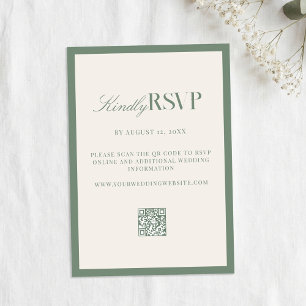 Elegante Salbeigrüne Hochzeit RSVP Karte