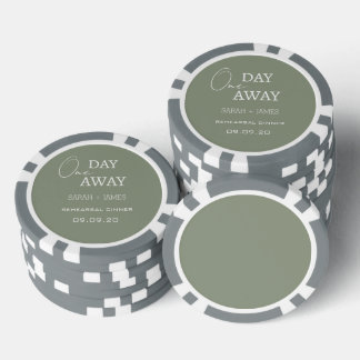 Elegante Salbeigrüne Hochzeitsprobe  Pokerchips