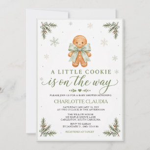 Elegante Salbeigrüne Lebkuchen-Baby-Shower-Einladu Einladung