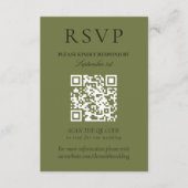 Elegante Salbeigrüne Minimalistische Hochzeits-QR- RSVP Karte (Vorderseite)