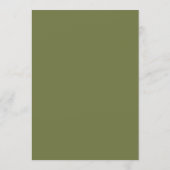 Elegante Salbeigrüne Minimalistische Hochzeitsbegr Programm (Rückseite)