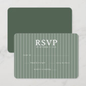 Elegante Salbeigrüne Streifen RSVP Karte (Vorne/Hinten)