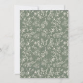 Elegante Salbeigrüne Vintage-Hochzeit Save The Date (Rückseite)
