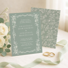 Elegante Salbeigrüne Vintage-Victorian-Hochzeit