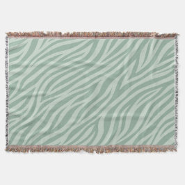Elegante Salbeigrüne Zebrastreifen-Wurfdecke Decke