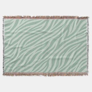 Elegante Salbeigrüne Zebrastreifen-Wurfdecke Decke