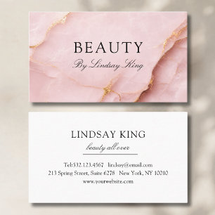 Elegante Salon-Blush-Pink-Marmor Visitenkarten Terminkarte