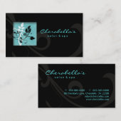 Elegante Salon Wellness-Center Floral Business Car Visitenkarte (Vorne/Hinten)