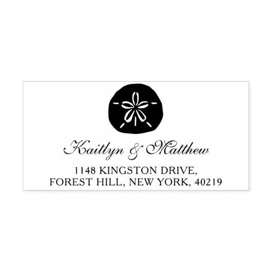 Elegante Sand Dollar Beach Hochzeit Rücksendeadres Permastempel (Design)