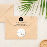 Elegante Sand Dollar Beach Hochzeit Rücksendeadres