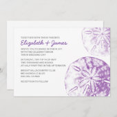 Elegante Sand-Dollar-Hochzeiten Einladung (Vorne/Hinten)