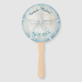 Elegante Sand Dollar Muschel Blue Aquamarin Beach Fächer (Vorderseite)