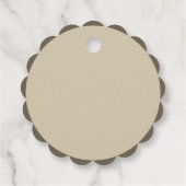 Elegante Sand Green Wedding Geschenkanhänger (Rückseite)