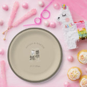 Elegante Sand Green Wedding Pappteller (Party)