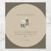 Elegante Sand Green Wedding Weinetikett (Einzelnes Label)