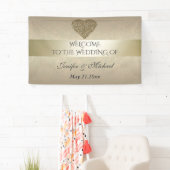 Elegante, sanfte abstrakte Herzhochzeit Banner (Insitu)