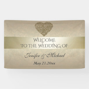 Elegante, sanfte abstrakte Herzhochzeit Banner