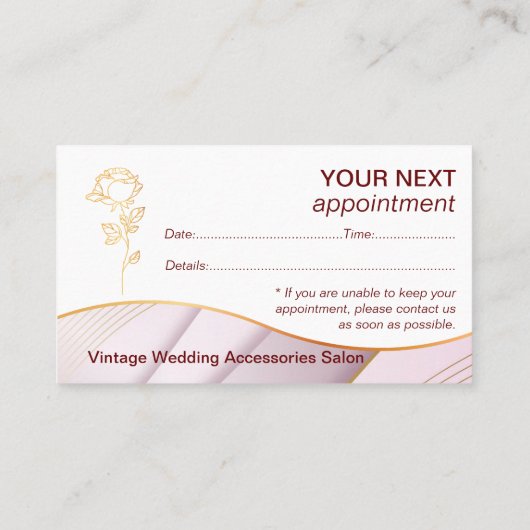 Elegante sanfte Farben Rosa Gold Terminierungskart Terminkarte (Rückseite)