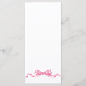 Elegante, sanfte, rosa, handgezeichnete Bow-Hochze Menükarte (Rückseite)