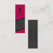 Elegante, sanfte Streifen runden die schwarze Katz Mini Visitenkarte (Vorne/Hinten)