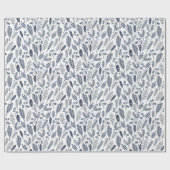 Elegante Saphirblaue Botanik Geschenkpapier (Flach)