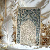 Elegante Sapphire and Cream Islamic Lace Wedding Einladung