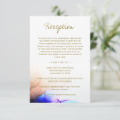 Elegante Sapphire Blue Orange Gold Wedding Begleitkarte (Stehend Vorderseite)