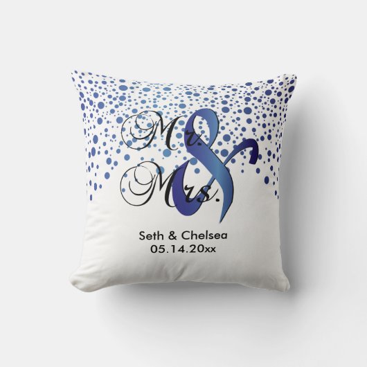 Elegante Sapphire-Punkte| Hochzeit| Personalisiere Kissen (Vorderseite)