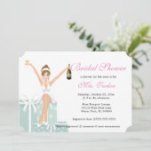 Elegante Sassy Braut, zum Brautparty zu sein Einladung (Stehend Vorderseite)