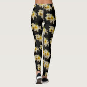 Elegante Satin-Blume auf Schwarz Leggings (Rückseite)