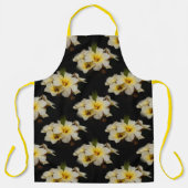 Elegante Satin-Blume auf Schwarz Schürze (Vorderseite)