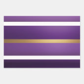 Elegante Satin Finish Royal Lila und Gold Geschenkpapier Set (Vorderseite)