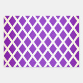 Elegante Satin Finish Royal Lila und Gold Geschenkpapier Set (Vorderseite 3)