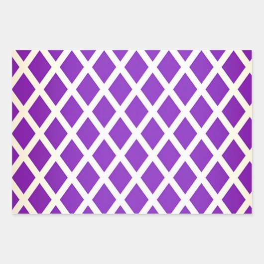 Elegante Satin Finish Royal Lila und Gold Geschenkpapier Set (Vorderseite 3)