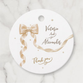 Elegante Satin-Schleifen-Hochzeitsgeschenkanhänger Geschenkanhänger