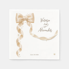 Elegante Satin-Schleifen-Hochzeitspapier-Serviette Serviette