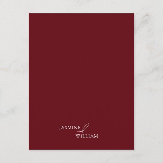 Elegante, saubere Details zur Hochzeit Begleitkarte (Rückseite)