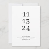 Elegante saubere, einfache Typografie minimalistis Save The Date (Vorderseite)