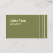 Elegante, saubere, einfache, weiße und grüne Strei Visitenkarte (Vorderseite)