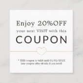 Elegante Saubere Golden Heart Line Salon Rabattkarte (Vorderseite)