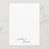 Elegante saubere Hochzeitdetails qr Code Begleitkarte (Rückseite)