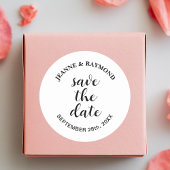 Elegante saubere Hochzeitserklärung Save the Date Runder Aufkleber