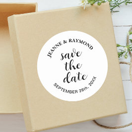 Elegante saubere Hochzeitserklärung Save the Date Runder Aufkleber
