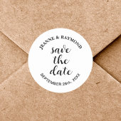 Elegante saubere Hochzeitserklärung Save the Date Runder Aufkleber